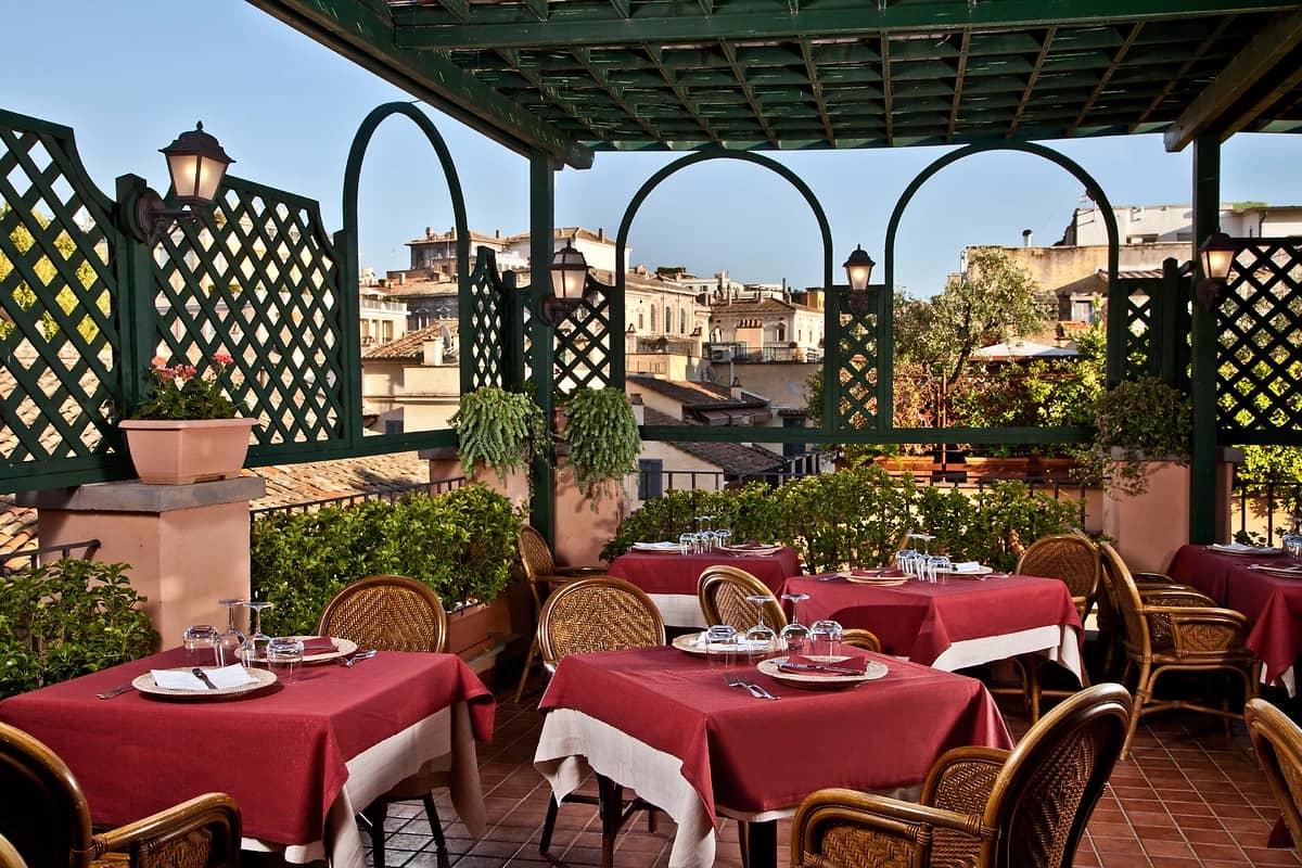 Restaurant Roof Tancredii, hôtel Albergo Ottocento, Rome