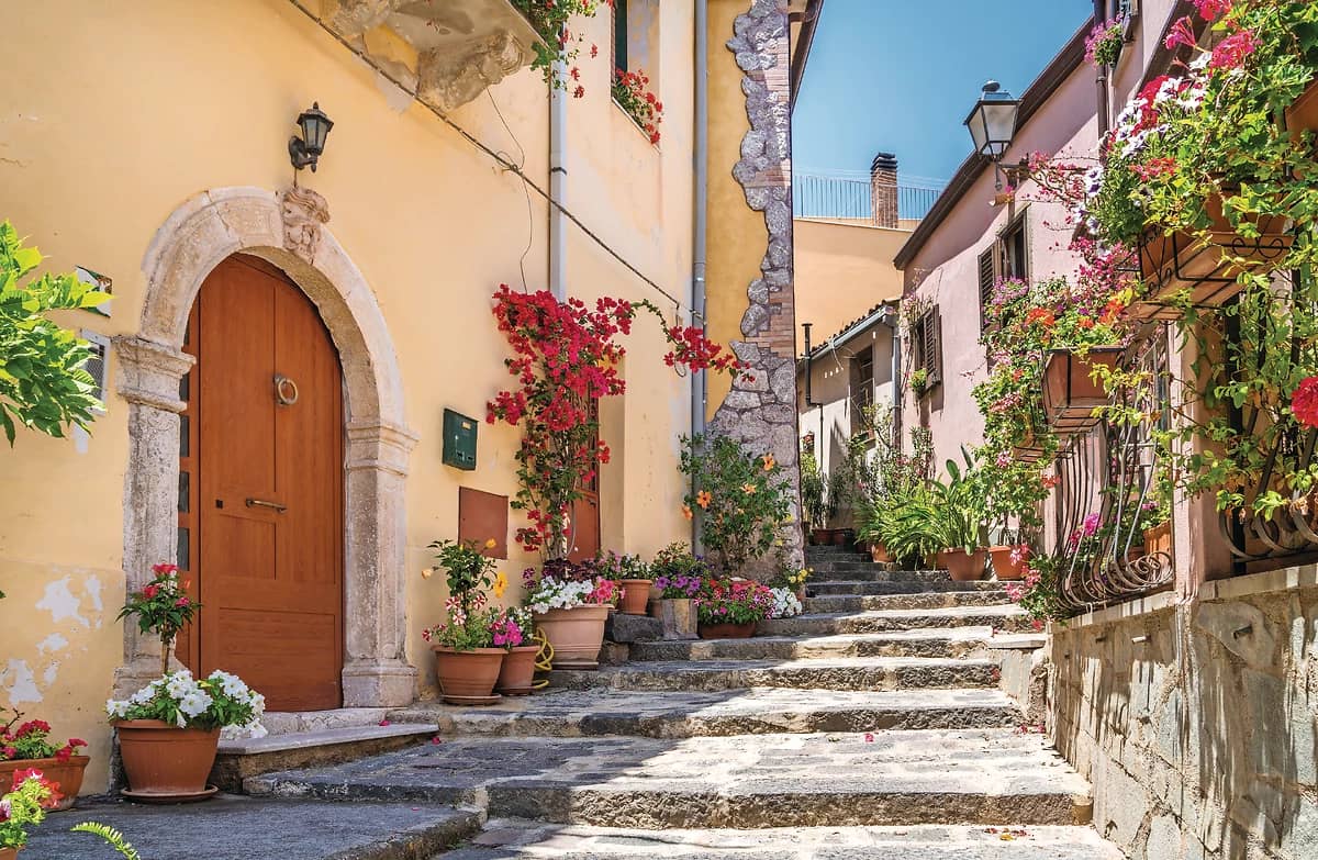 Ruelle de la ville de Forza d'Agrò, province de Messine, Sicile