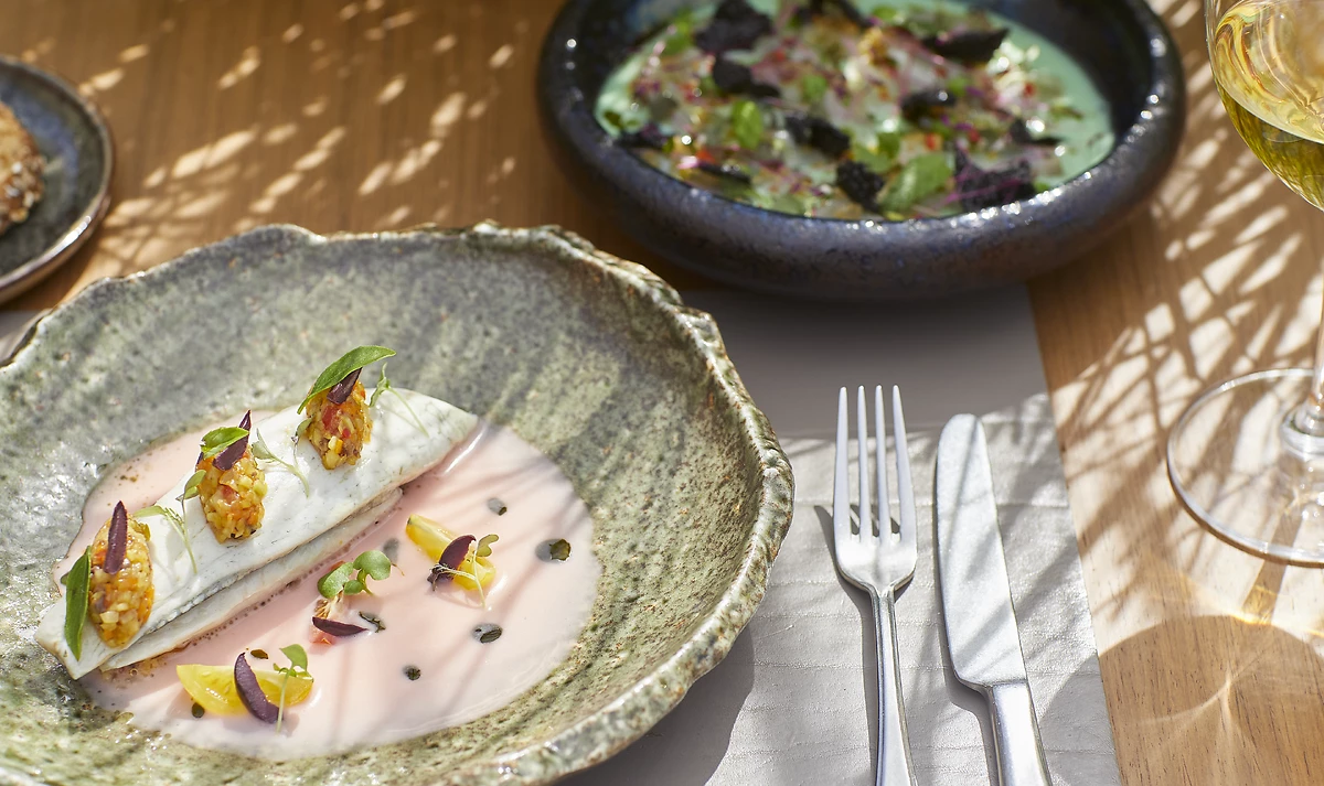 Plat servis dans l'un des restaurants de l'hôtel, Sani Dunes