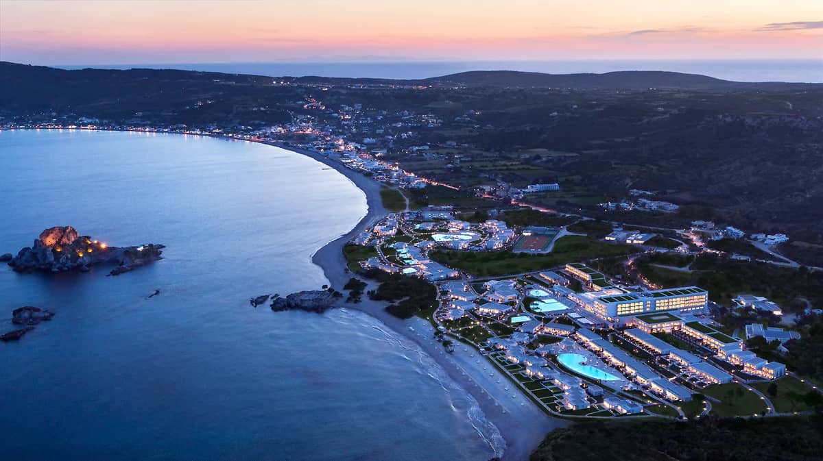 Vue aérienne de l'hôtel, hôtel Ikos Aria Resort