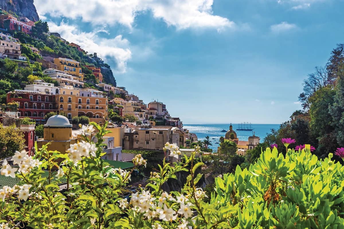 Vue sur la ville de Positano, Campanie
