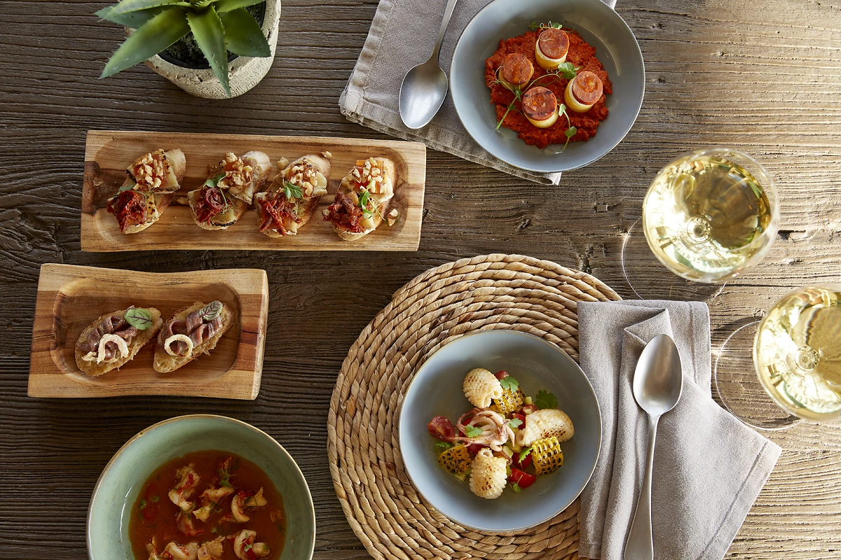 Plats servis au restaurant El Puerto, Porto Sani