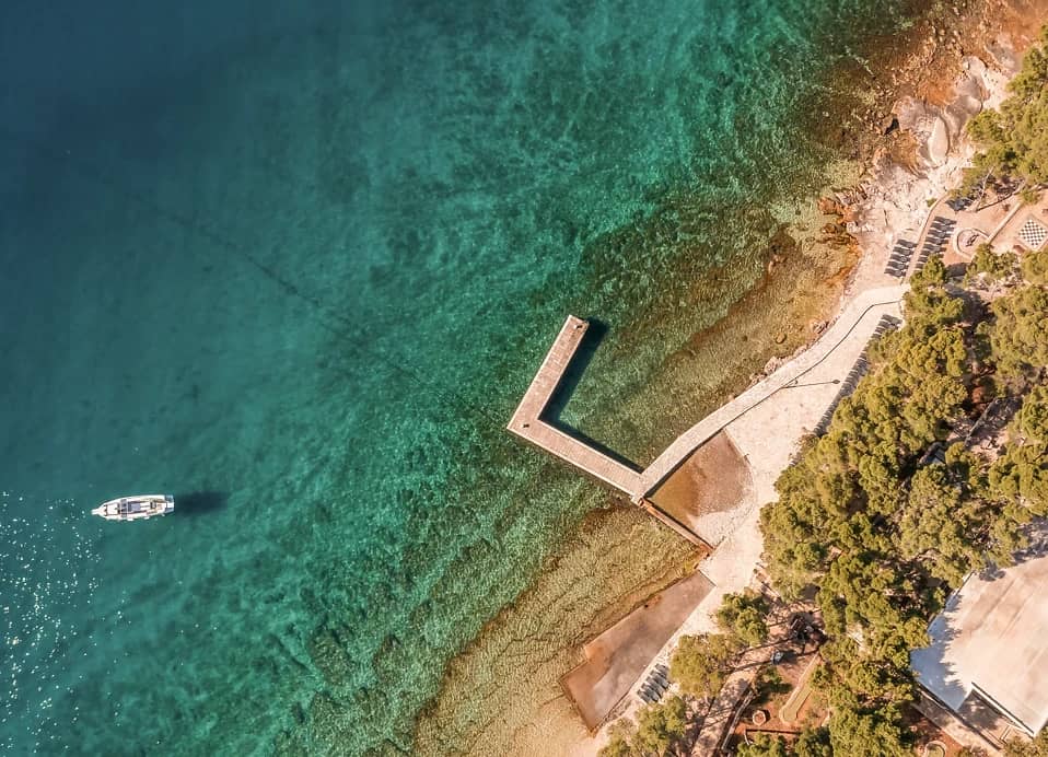 Vue aérienne de la plage, Aminess Younique Senses Resort