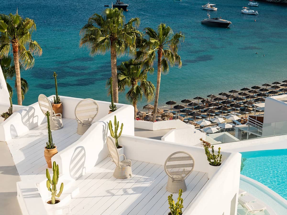 Terrasse vue mer, Mykonos Blu, A Grecotel Resort to Live