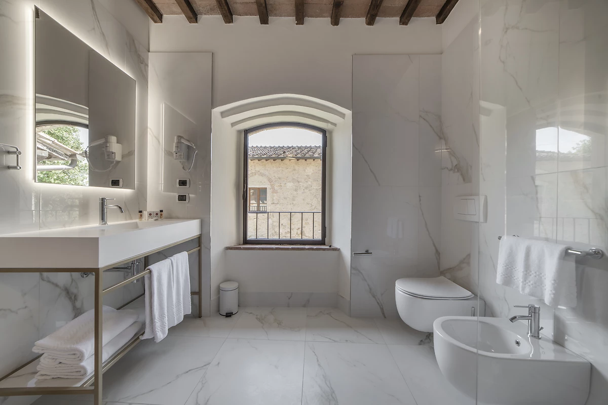 Salle de bain, Relais Della Rovere, Toscane, Italie