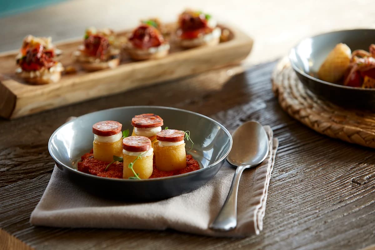 Plats servis dans le restaurant El Puerto, Porto Sani