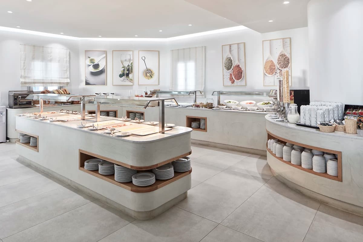 Buffet du restaurant, Costa Grand Resort & Spa, Santorin, Grèce