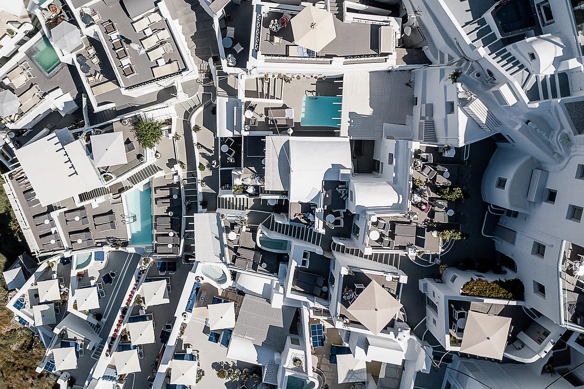 Vue aérienne, On The Rocks Santorini