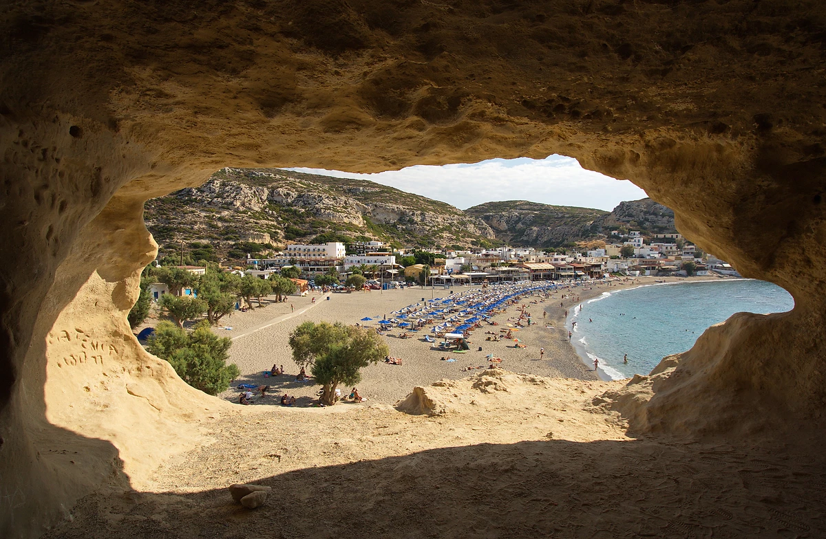 Caves à Matala, Crète, Grèce