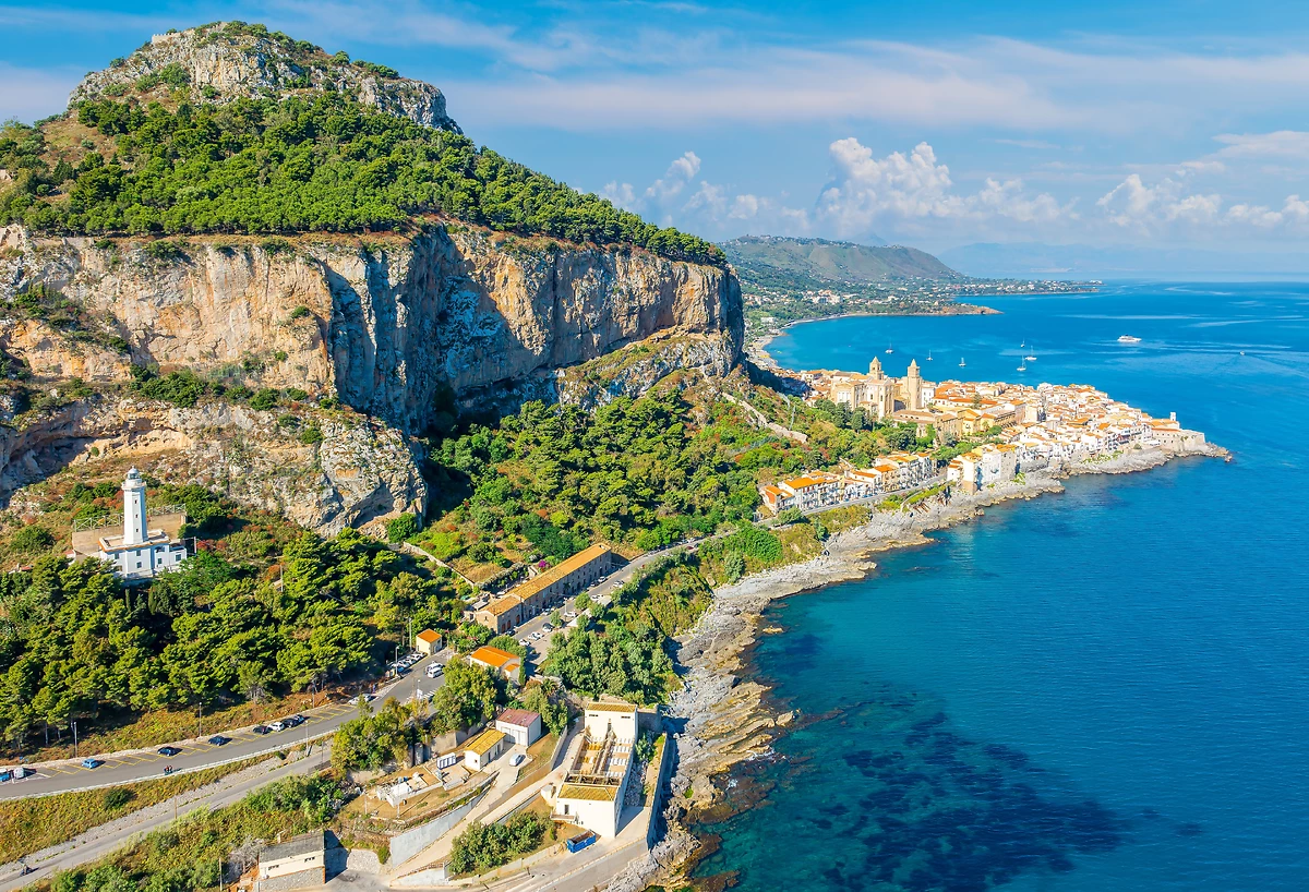 Vue de la côte, Cefalu, Sicile