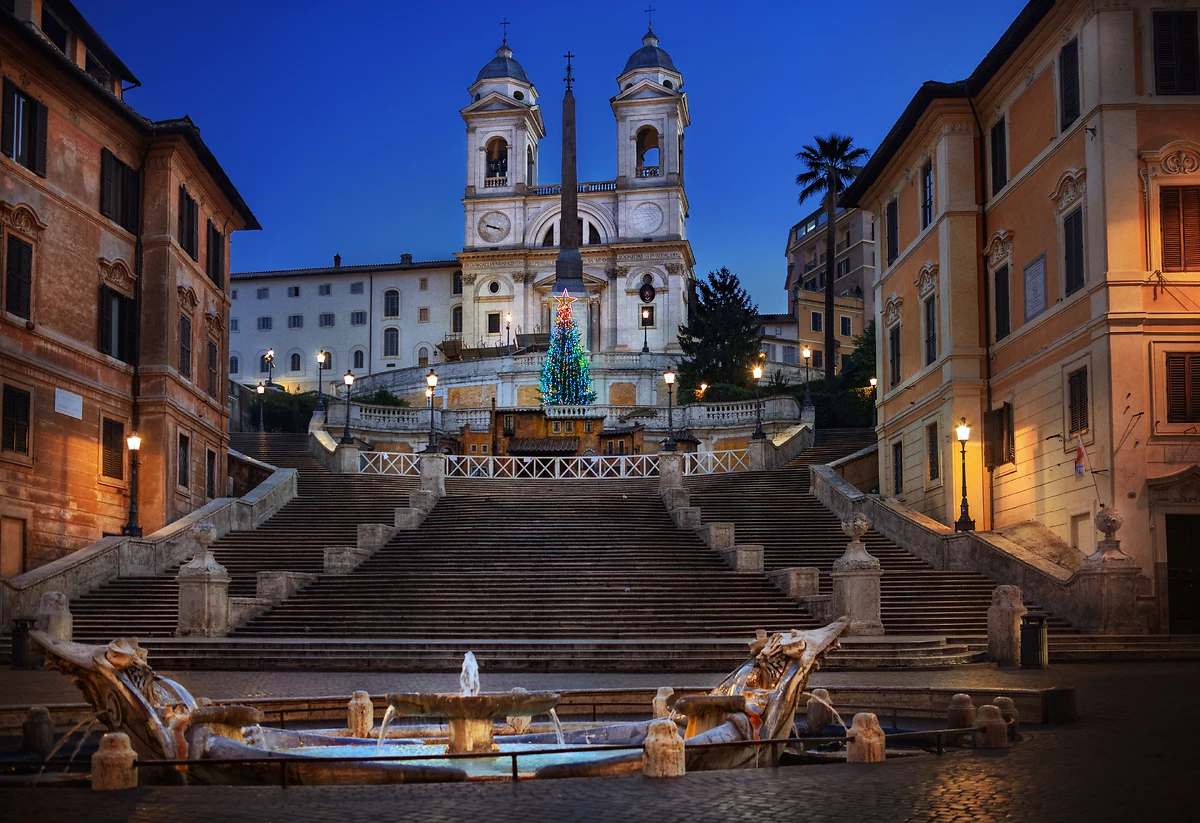 Piazza di Spagna à Noël, Rome