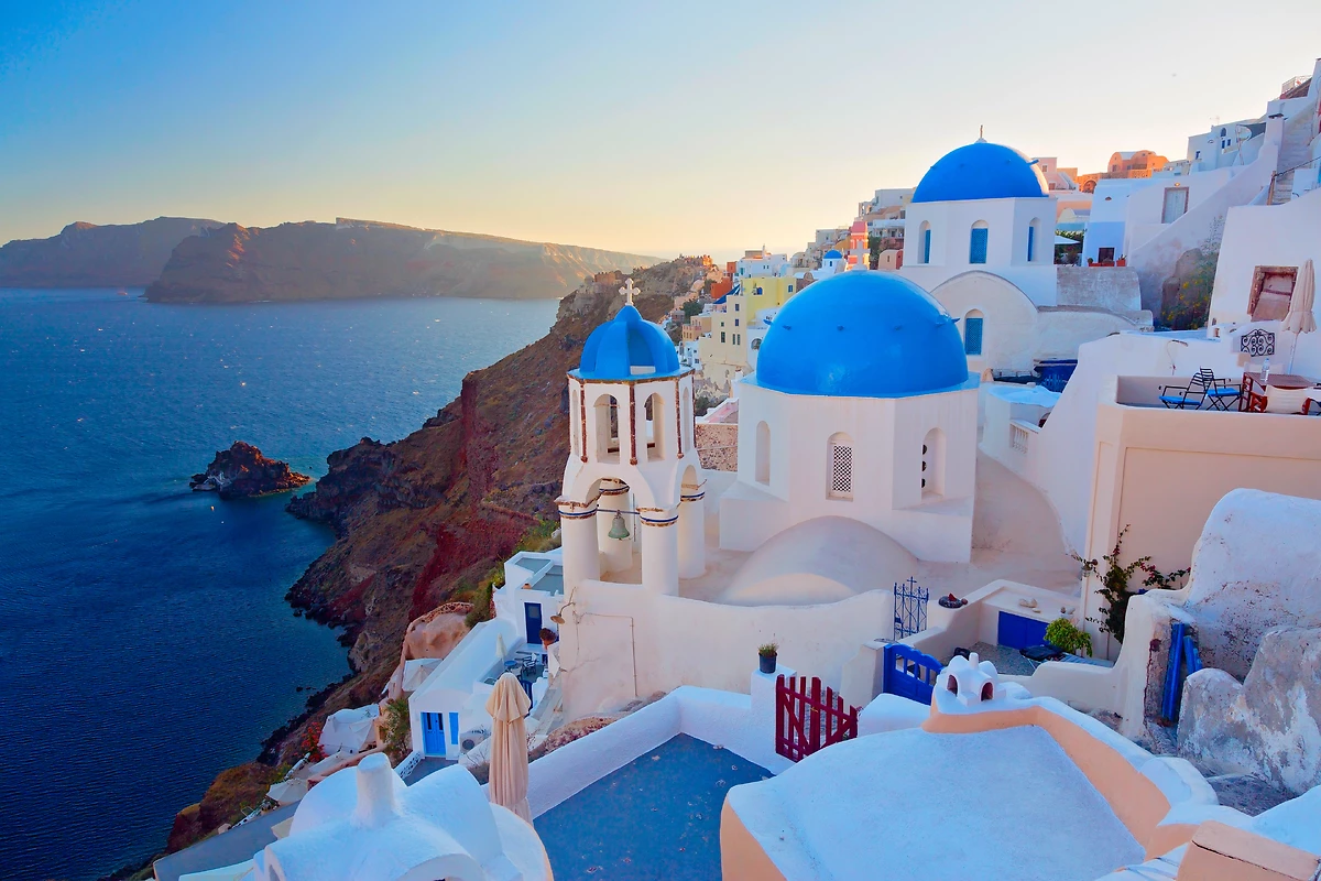 Vue panoramique de Santorin, Cyclades, Grèce