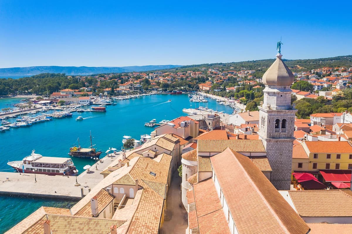 Ville de Krk sur l'île de Krk, Croatie