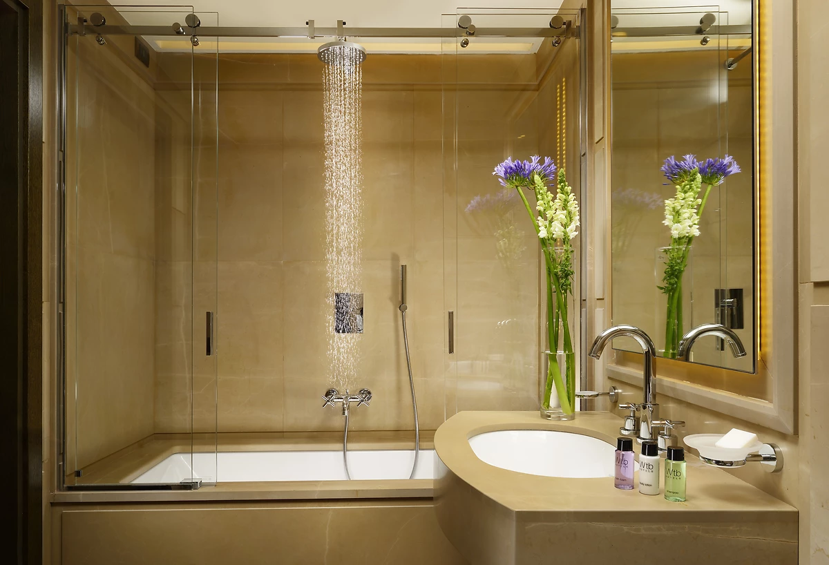 Salle de bain, junior suite, Hotel Balestri, Florence, Italie