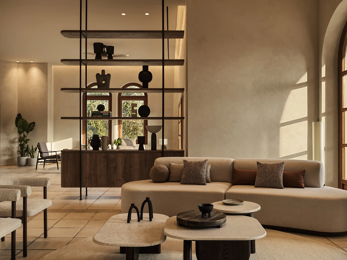 Lobby de l'hôtel, hôtel Lindian Village Beach Resort, Curio Collection