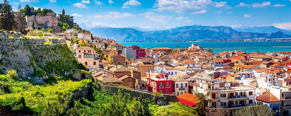 Vue aérienne de Nauplie, Péloponnèse, Grèce