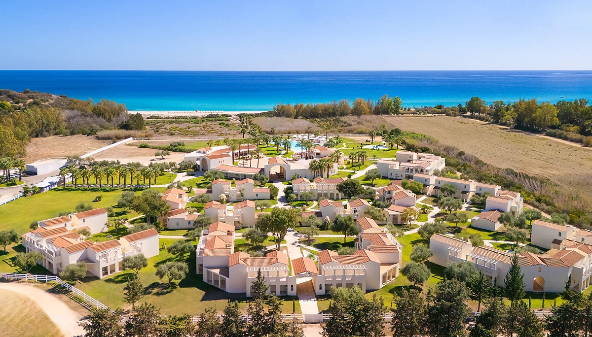 Vue aérienne, Spiagge San Pietro Resort, Sardaigne, Italie