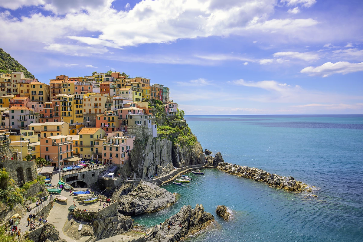 Vue aérienne de Manarola, Cinque Terre, Italie