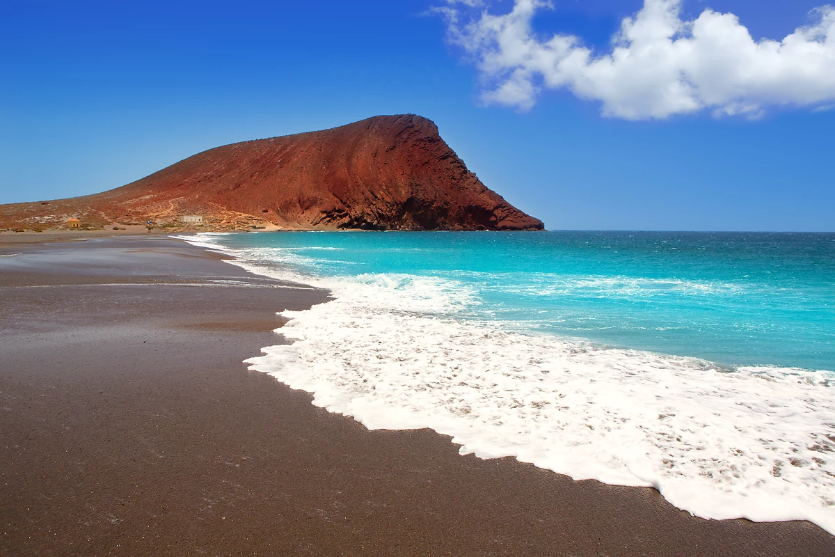 Plage Playa de la Tejita turquoise à Tenerife, îles Canaries, Espagne