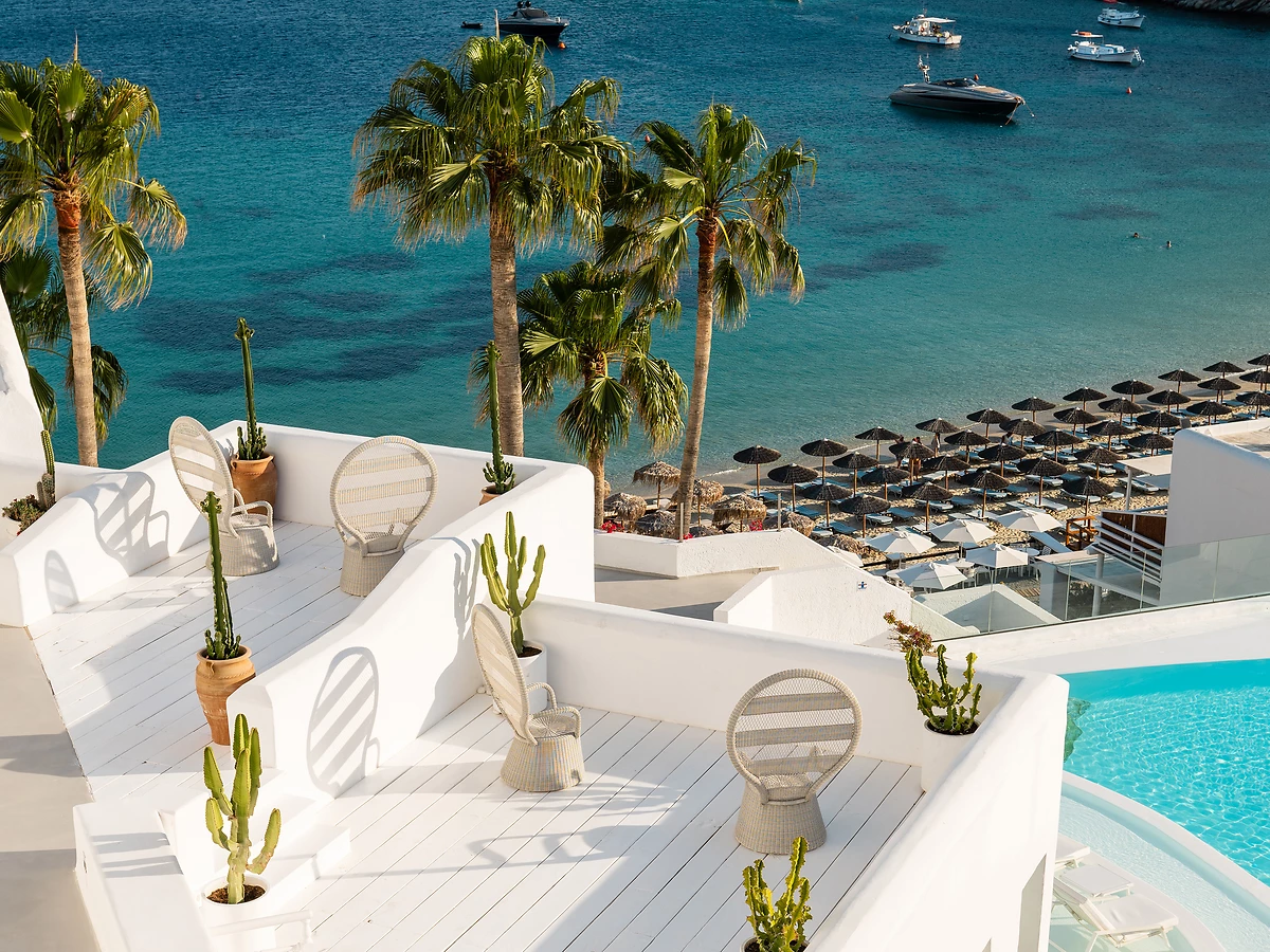 Terrasse vue mer, Mykonos Blu, A Grecotel Resort to Live