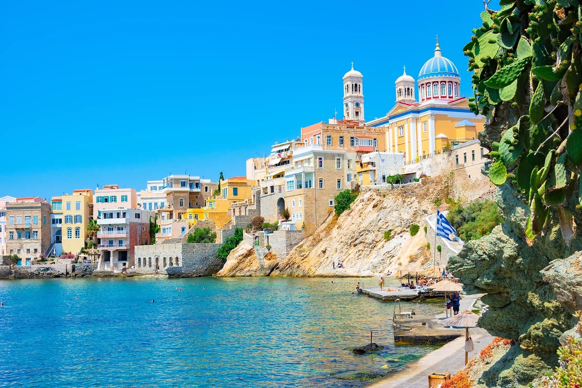 Quartier de Vaporia dans la ville d'Ermoupoli, île de Syros, Grèce