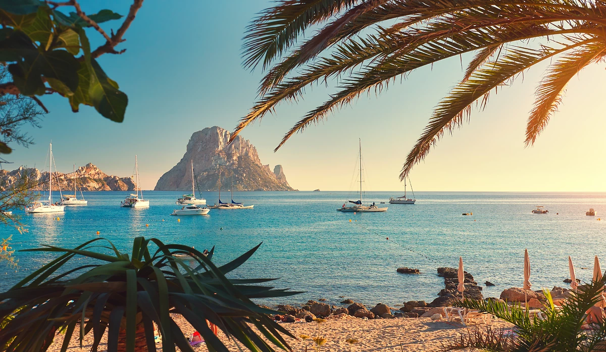 Plage de Cala d'Hort, Ibiza, Îles Baléares, Espagne