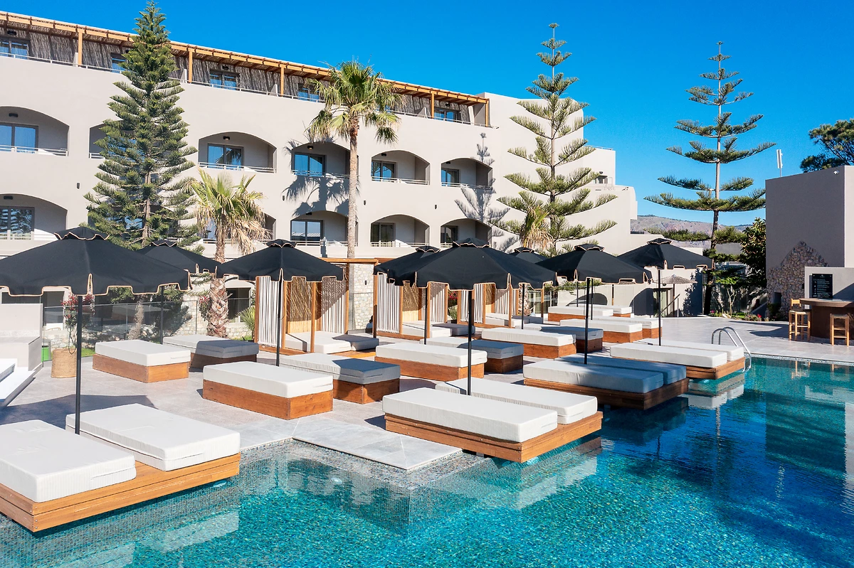 Piscine de l'hôtel, Eliros Mare, Crète, Grèce