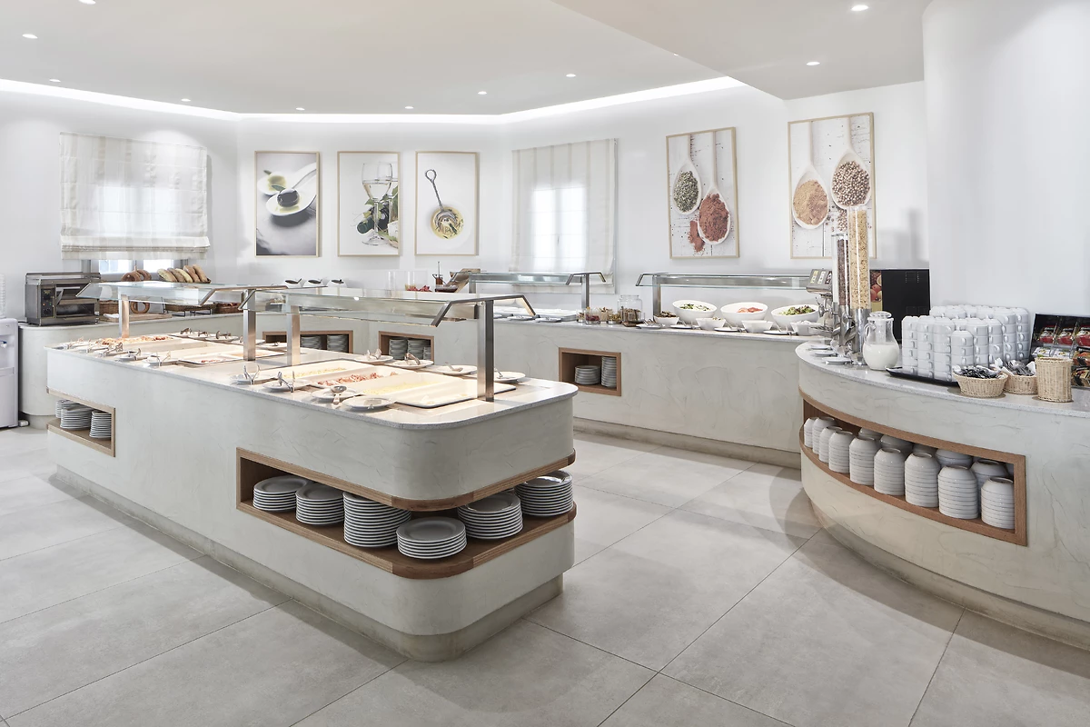 Buffet du restaurant, Costa Grand Resort & Spa, Santorin, Grèce