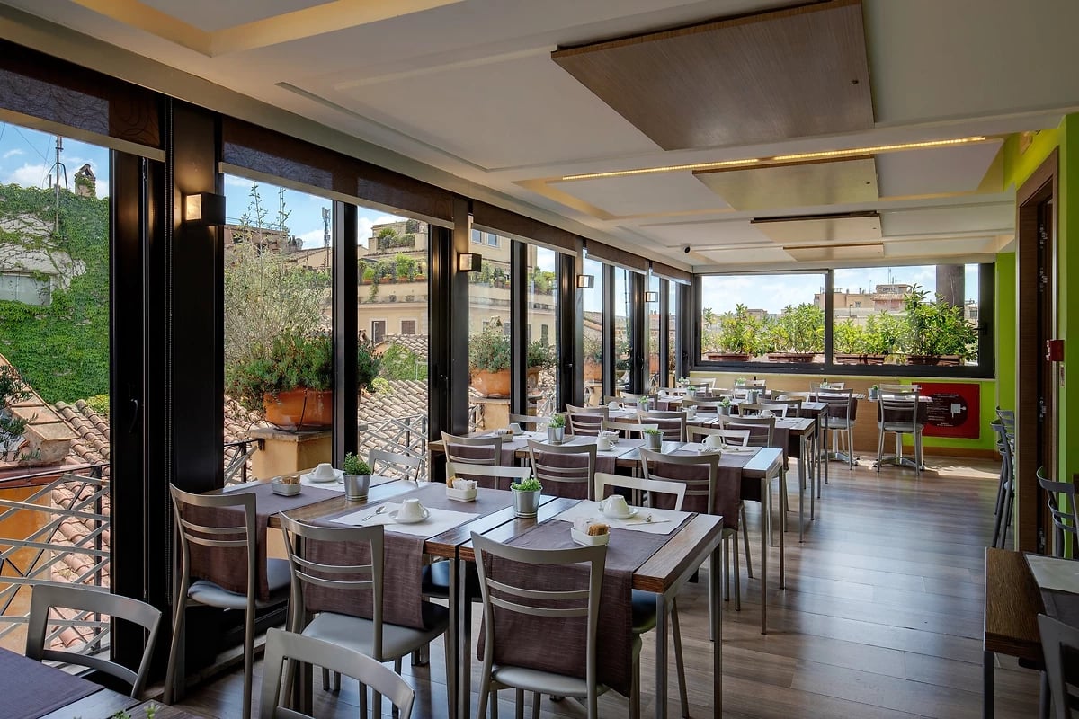 Restaurant de l'hôtel, Hotel Trevi, Rome, Italie