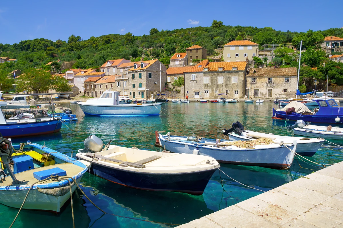 Port de Pêche, Sudurad, Île de Šipan, Élaphites, Croatie