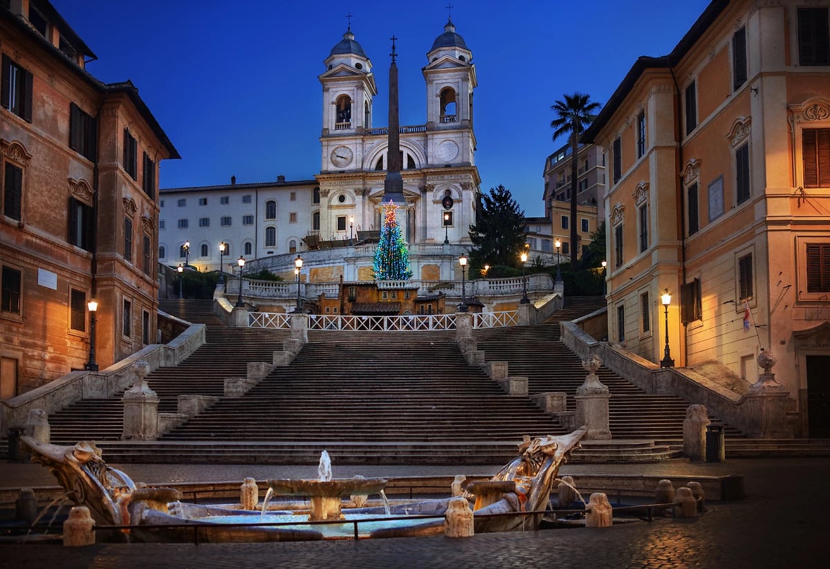 Piazza di Spagna à Noël, Rome