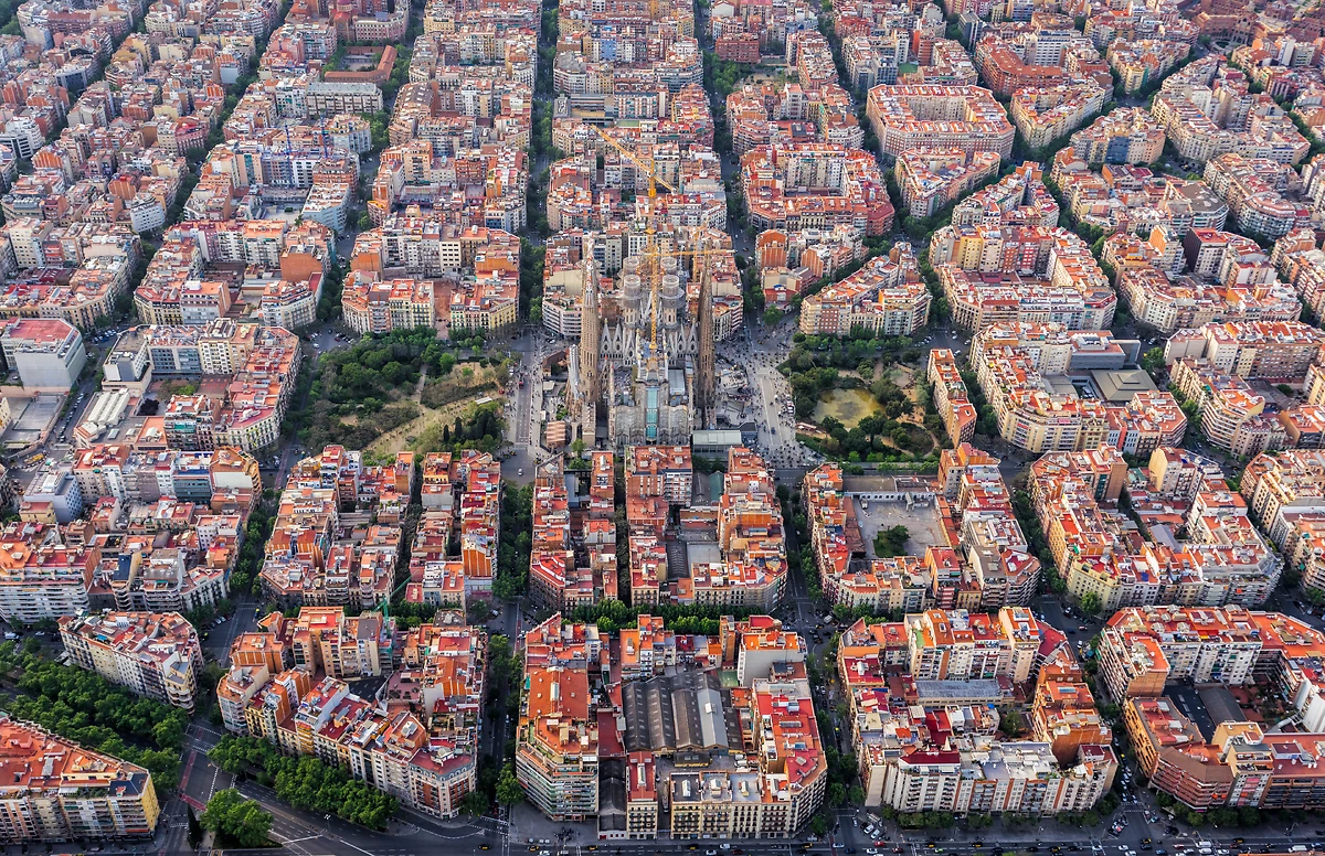 Vue aérienne, Barcelone, Catalogne, Espagne