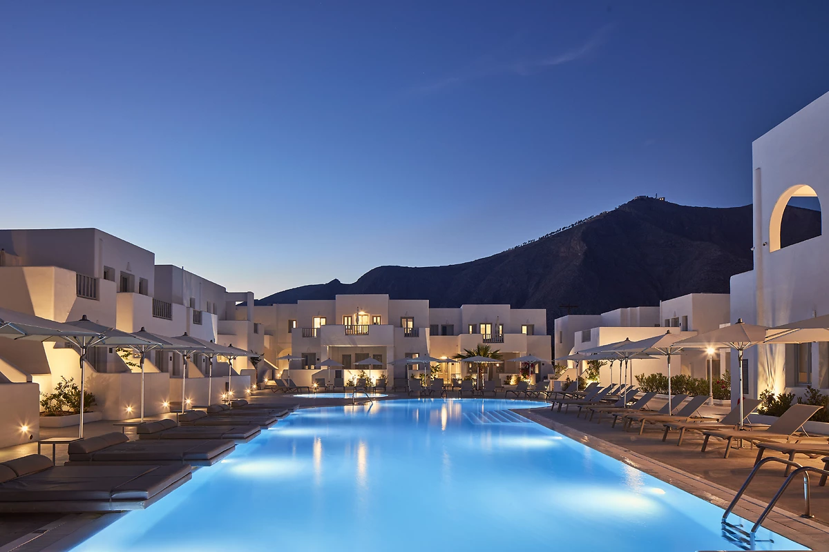 Piscine, Aquablue Hotel, santorin, Grèce.