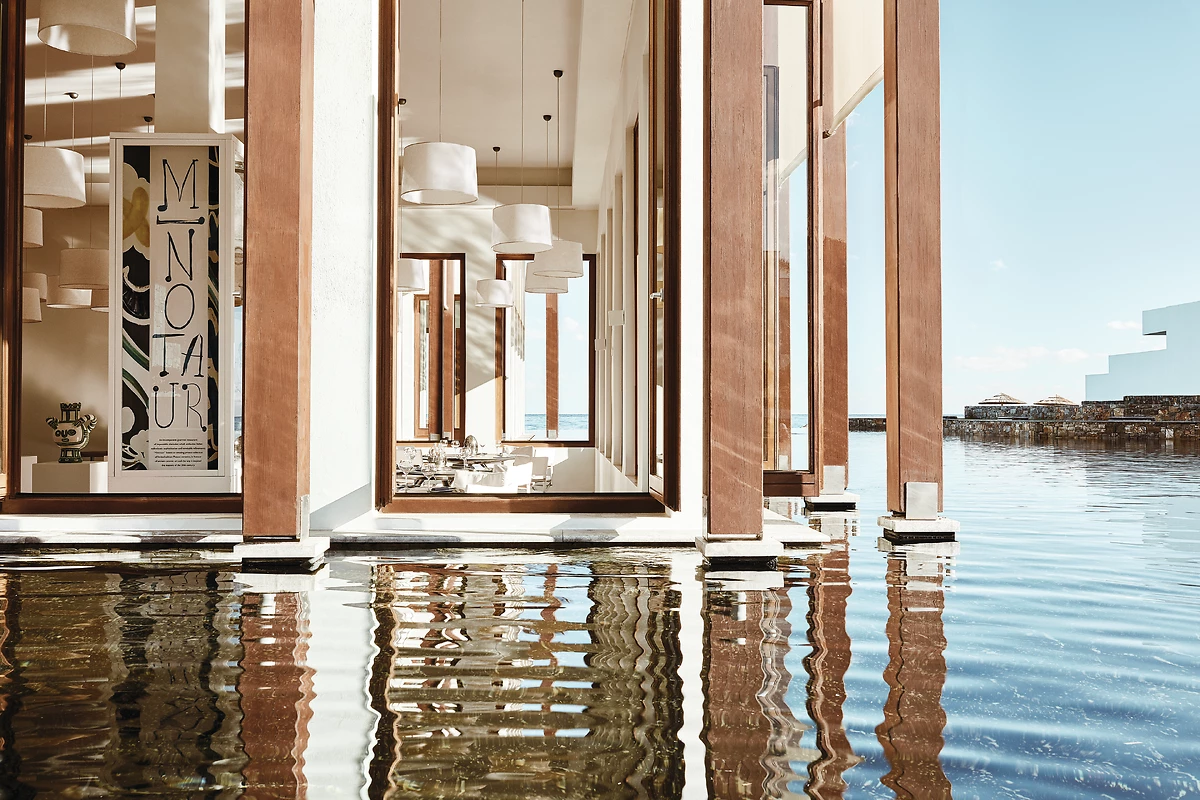 Vue extérieure du restaurant le Minotaur, Amirandes - A Grecotel Resort to Live , Crète, Grèce