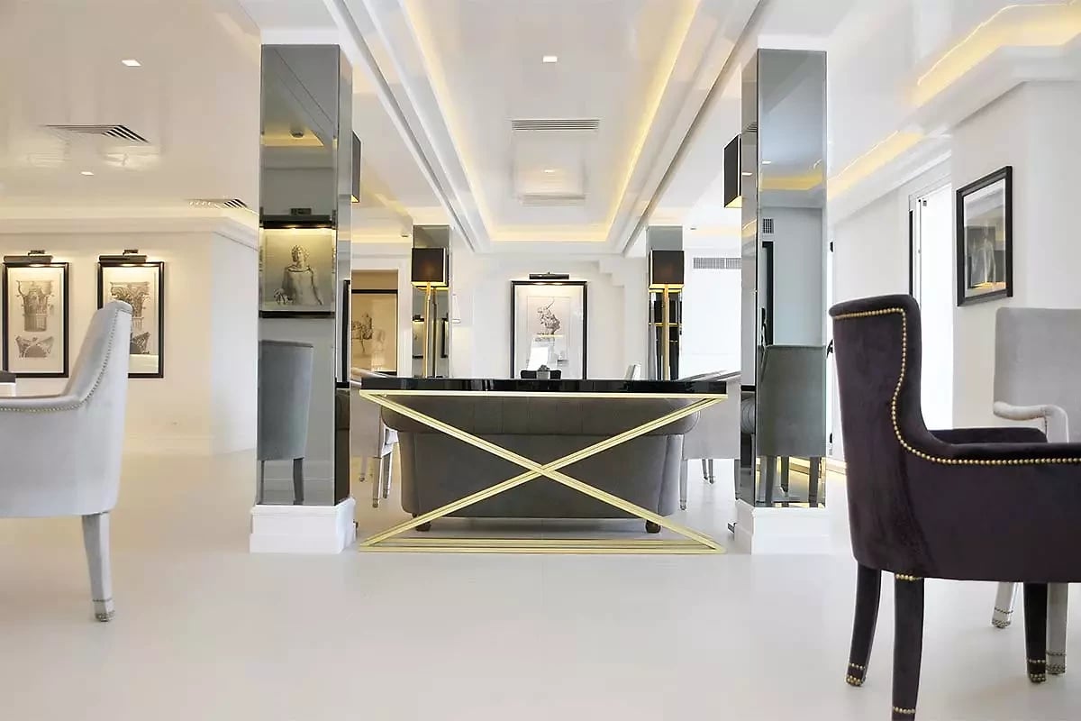 Salon, Grand Hotel Oriente, Naples, Italie