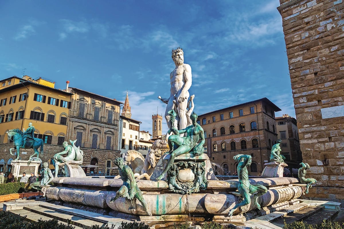 Fontaine de Neptune, réalisée par Bartolomeo Ammannati, Piazza della Signoria, Florence, Italie