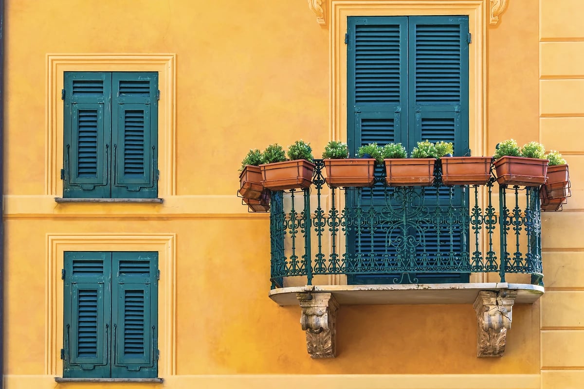 Balcon coloré, Portofino, région de Liguria