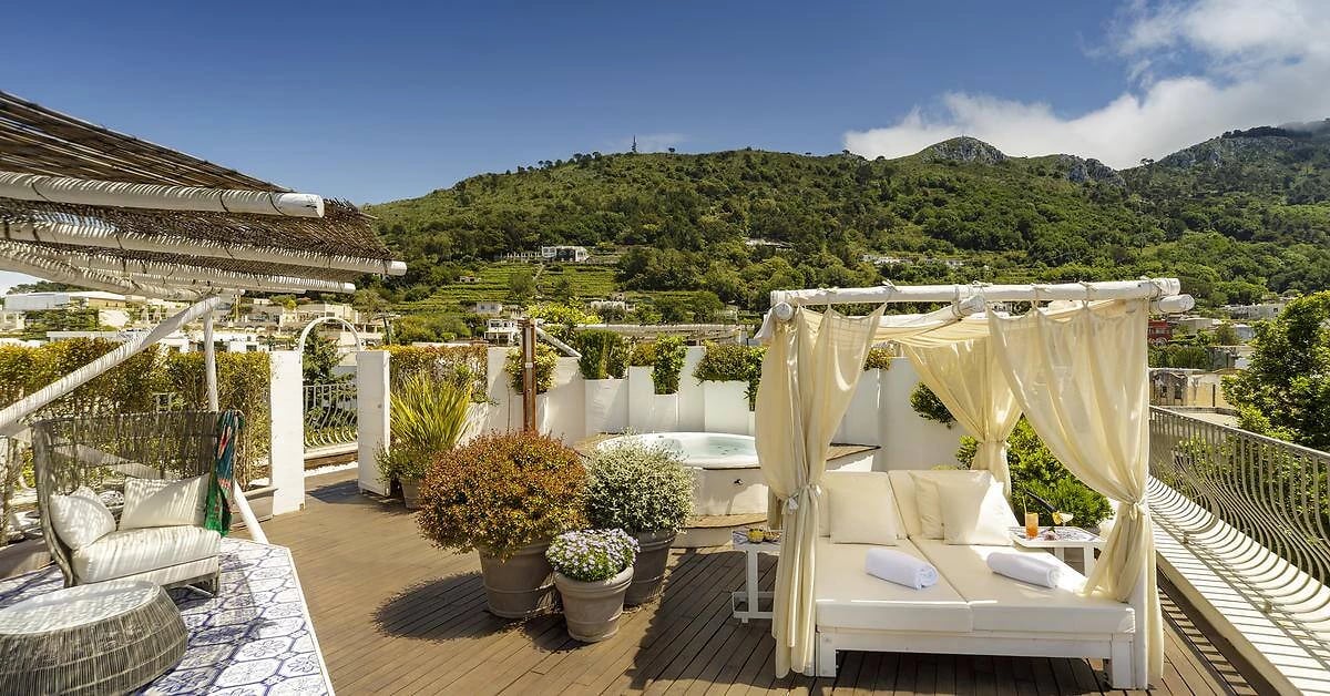 Terrasse, Hotel Villa Blu, Sorrente, Italie
