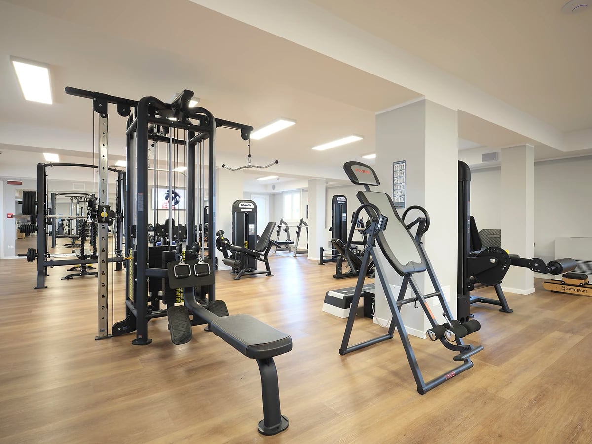 Salle de sport, Grand Hotel et des Palmes, Sicile, Italie