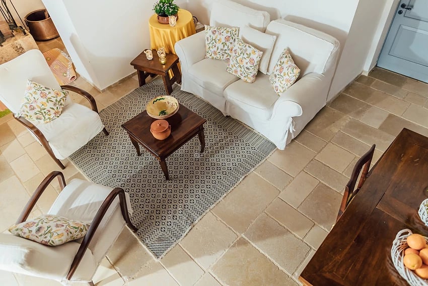 Salon, trulli, Grand Hotel La Chiusa Di Chietri, Alberolbello, Pouilles