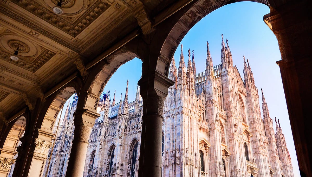 Vue du duomo de Milan, cathédrale duomo, Milan, Italie