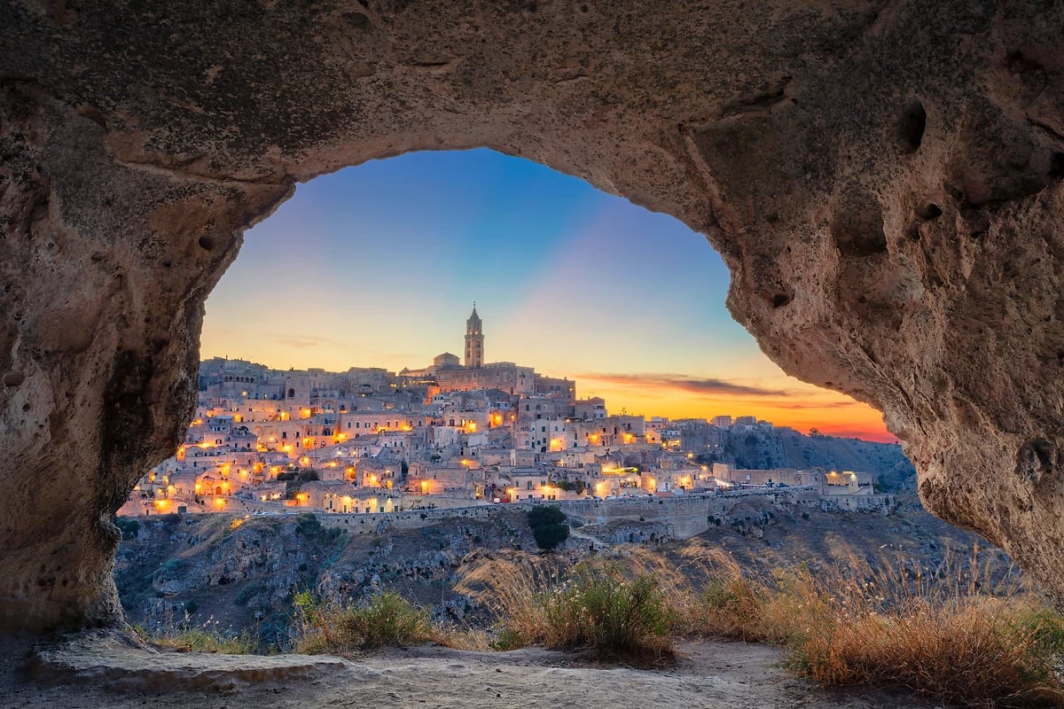 Vue sur la ville médiévale de Matera, Italie