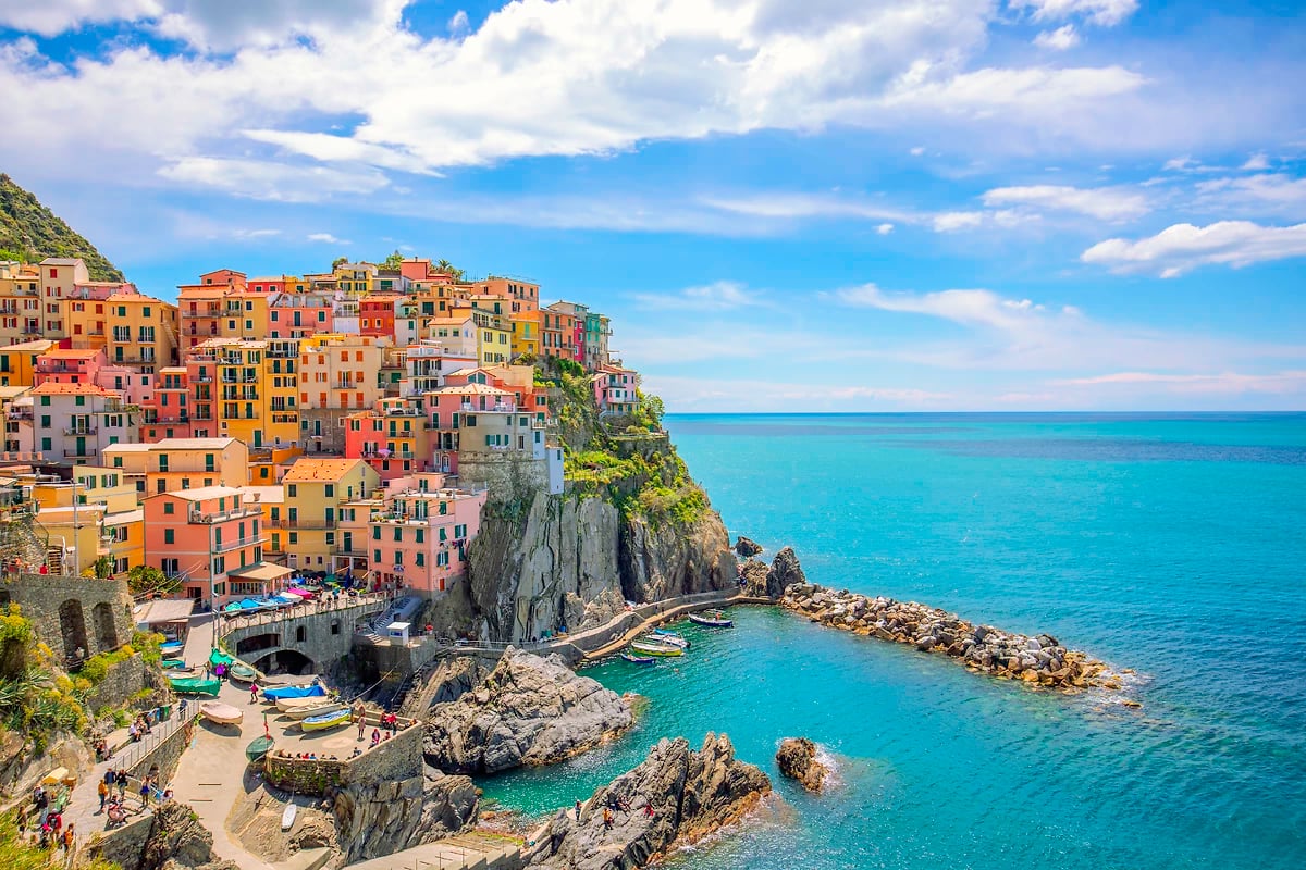 Vue aérienne de Manarola, Cinque Terre, Italie
