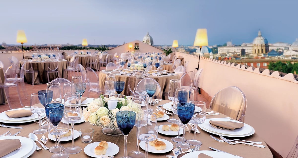 Terrasse, hôtel Voi Donna Camilla Savelli, Rome, Italie