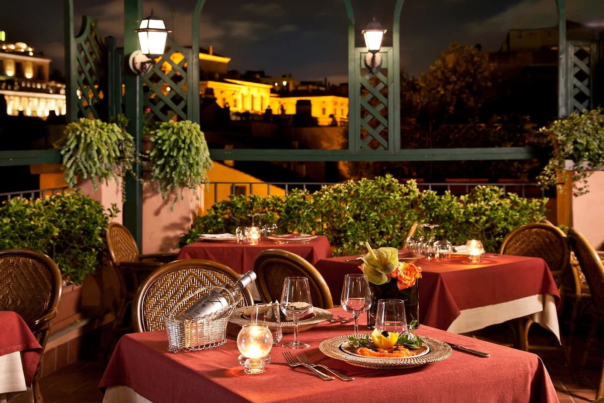 Restaurant Roof Tancredii, hôtel Albergo Ottocento, Rome