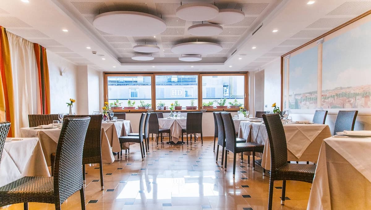 Restaurant, Hotel Diana Roof Garden, Rome, Italie