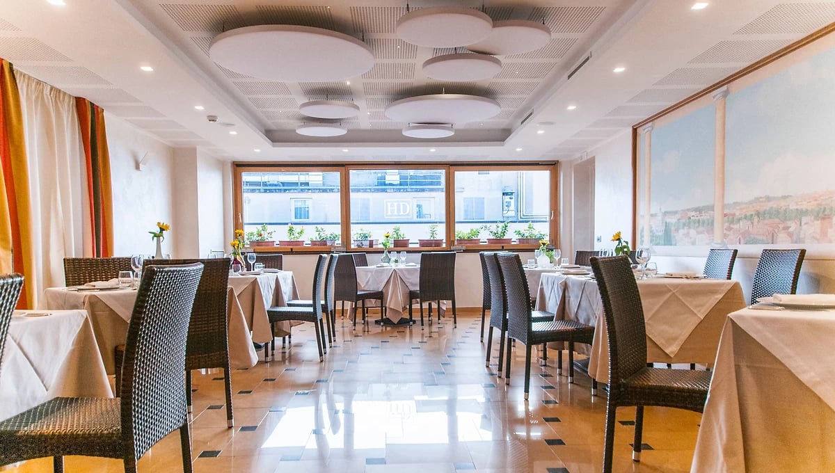 Restaurant, Hotel Diana Roof Garden, Rome, Italie