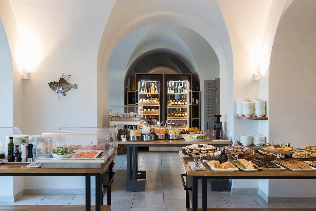 Buffet du petit déjeuner, Grand Hotel Portovenere, Parc national des Cinque Terre (Cinq Terres), Ligurie, Italie