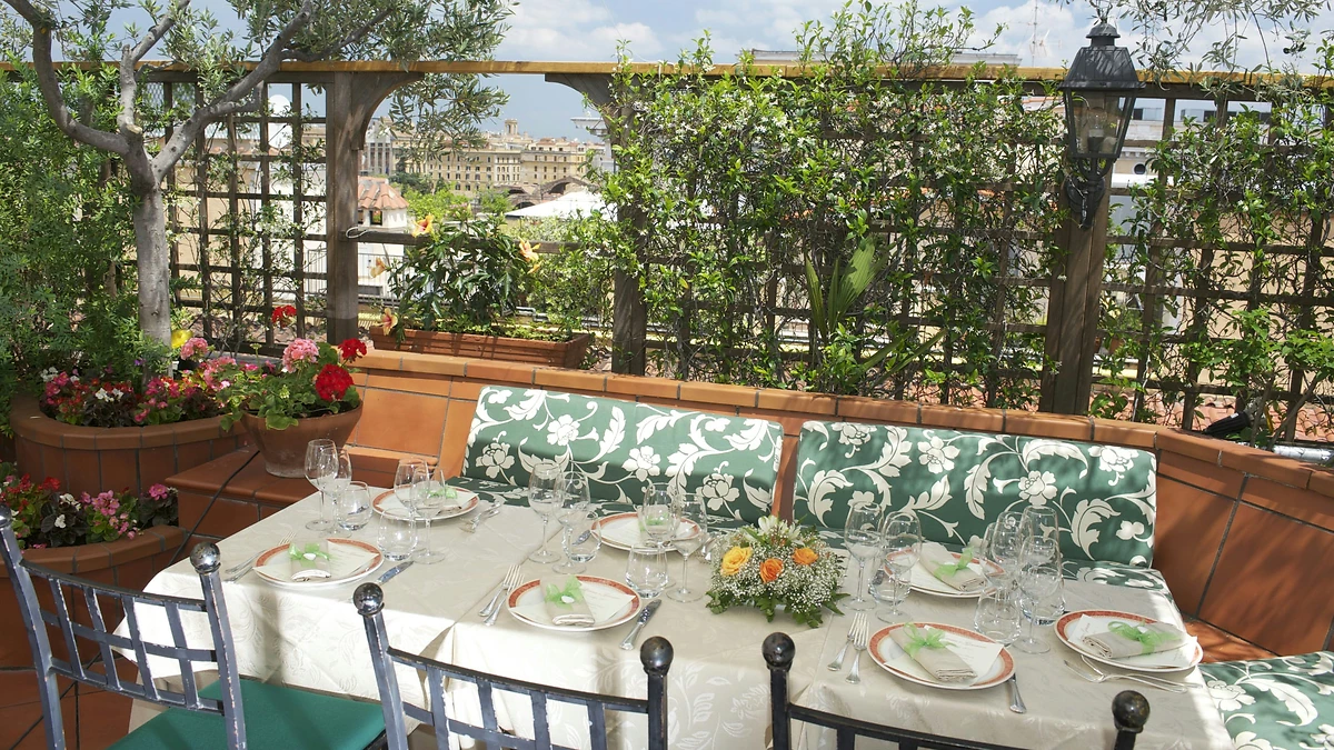 Terrasse, Jardin sur le toit, Diana Roof Garden, Rome, Italie