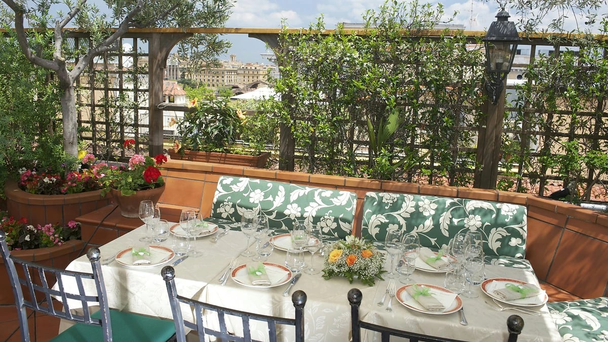 Terrasse, Jardin sur le toit, Diana Roof Garden, Rome, Italie